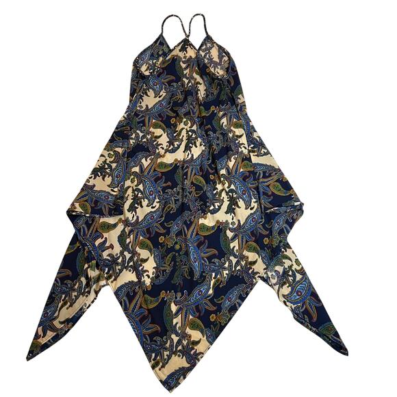 Romeo & Juliet Couture Sleeveless Paisley Print Handkerchief Midi Dress Size S - Picture 2 of 7